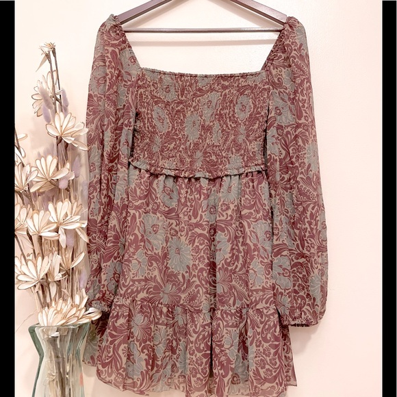 Wilfred Tempest Mini Dress  Sandy Bge/Spc Burgundy - Picture 4 of 11